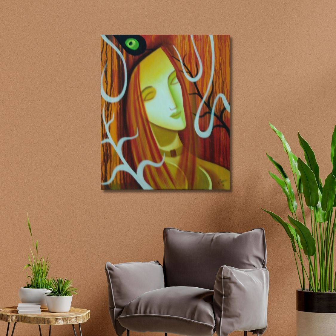 Colorful Abstract Female Painting