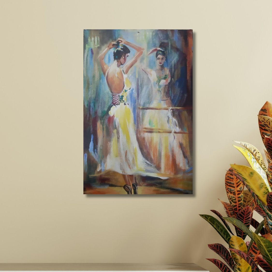 Handmade Acrylic Woman Painting