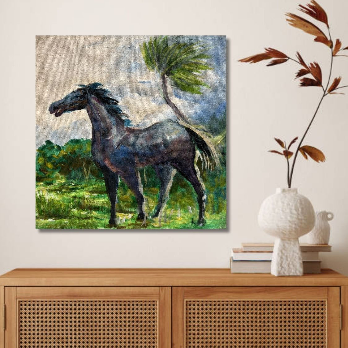 Horse Standing in Nature Painting