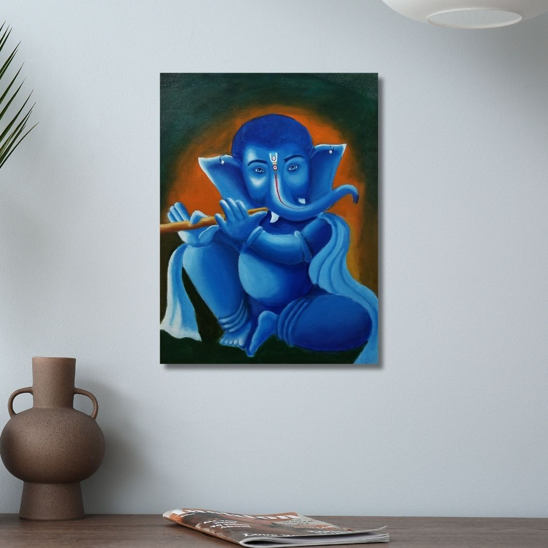 blue lord ganesha art