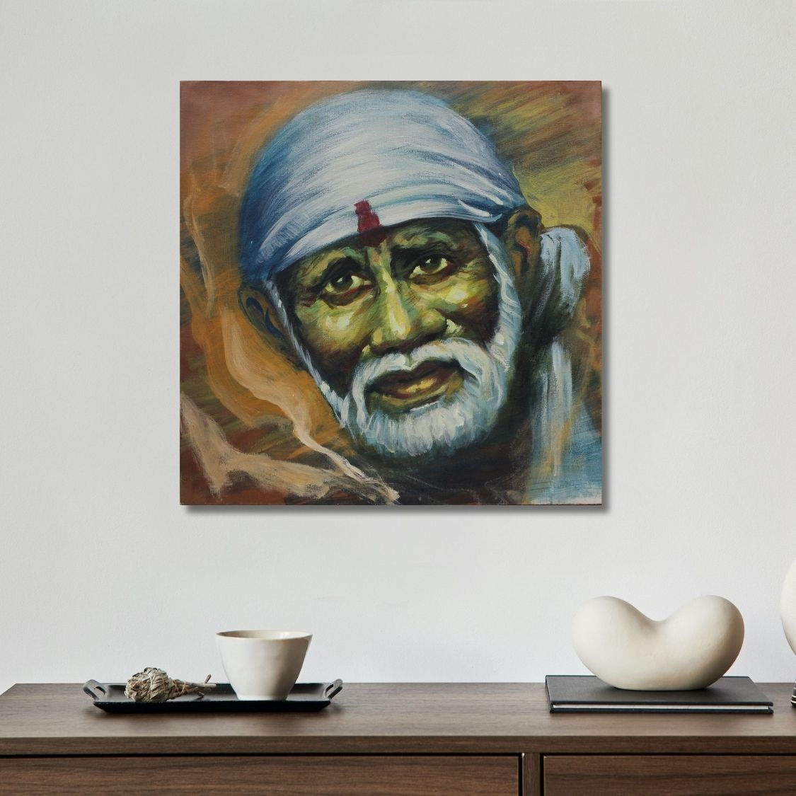 Handmade Acrylic Sai Baba Portrait