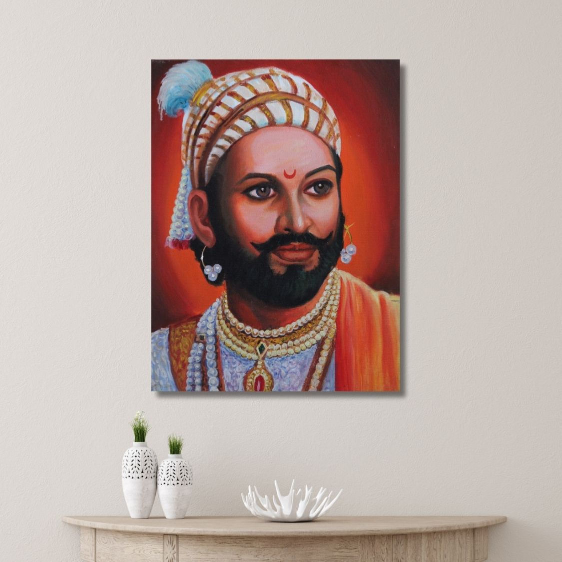acrylic maratha king painting