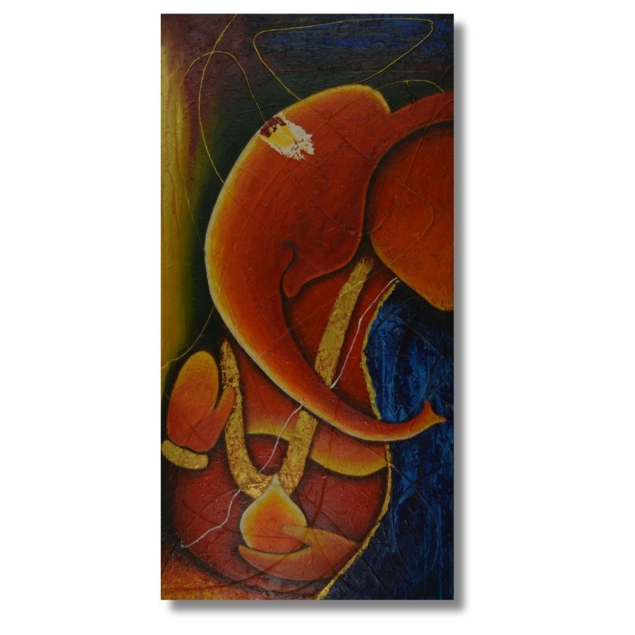 Hand Painted Modern Ganesha Acrylic Painting