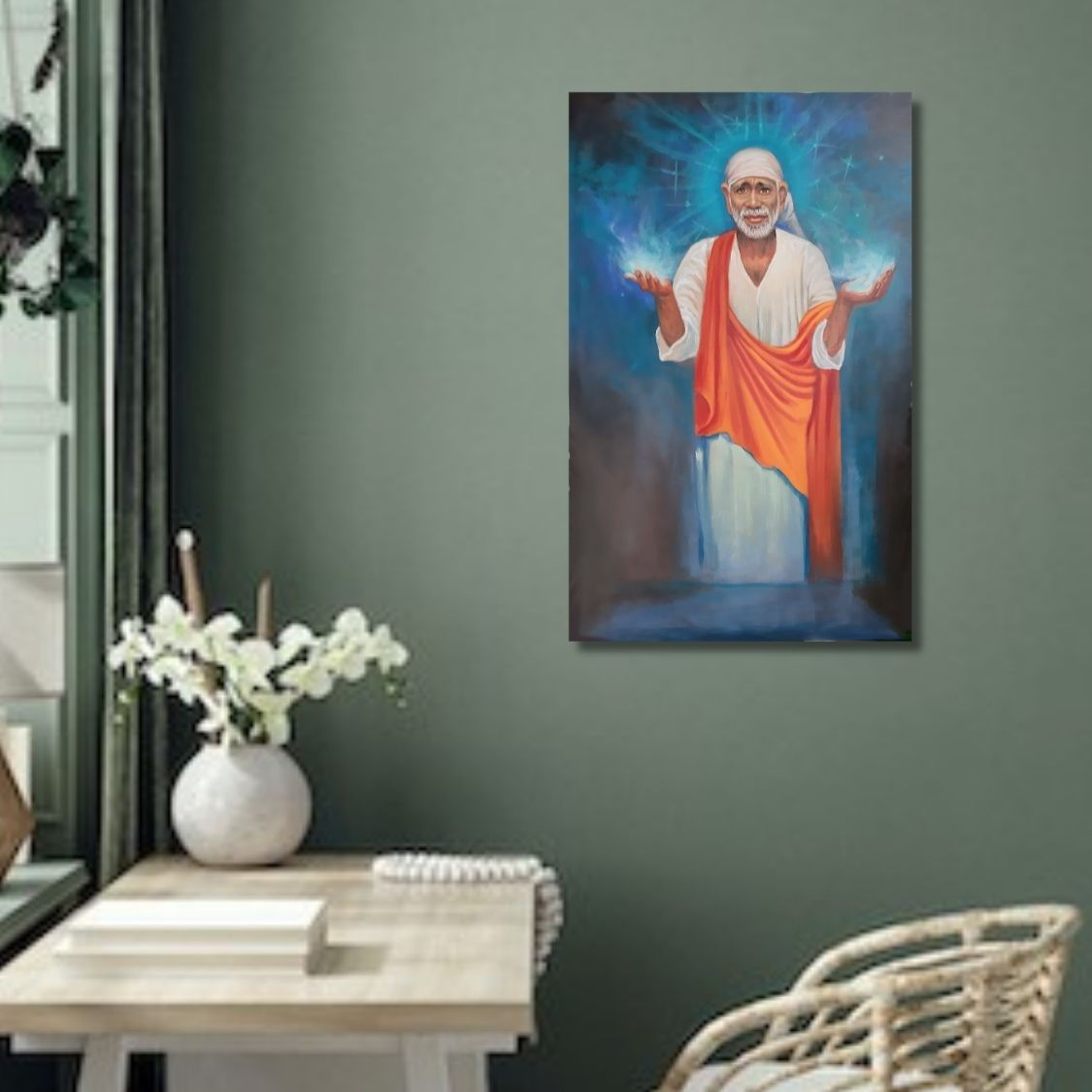 Sai Baba with Blue Aura