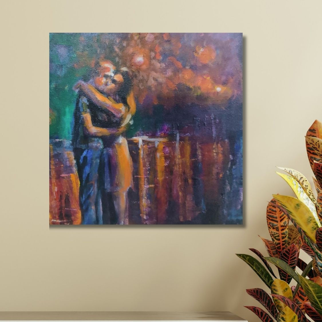 Abstract background acrylic love painting