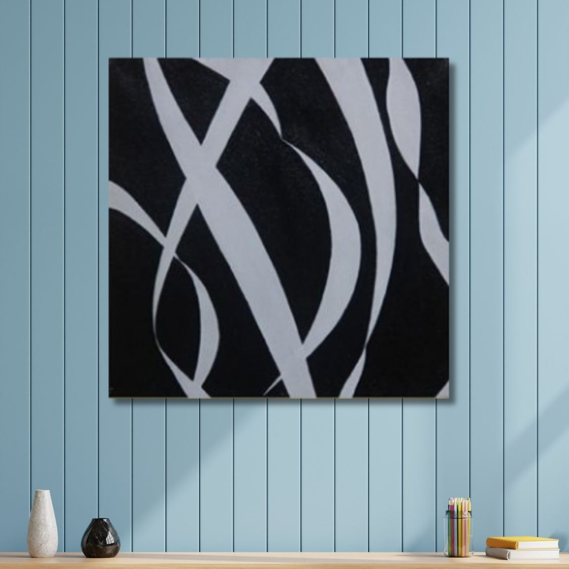 Modern Artistic Black and White Canvas