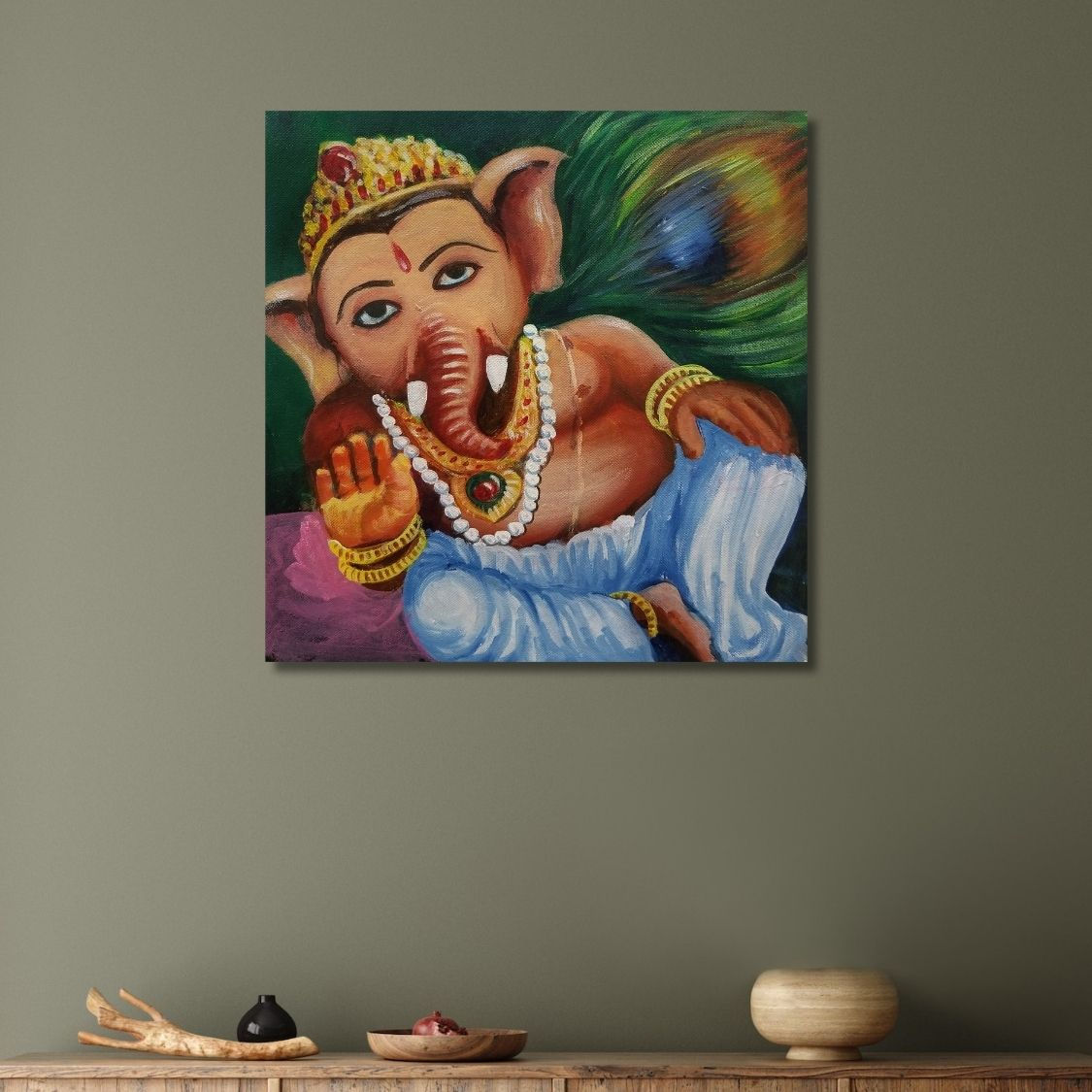 Acrylic Modern Ganesh Painting