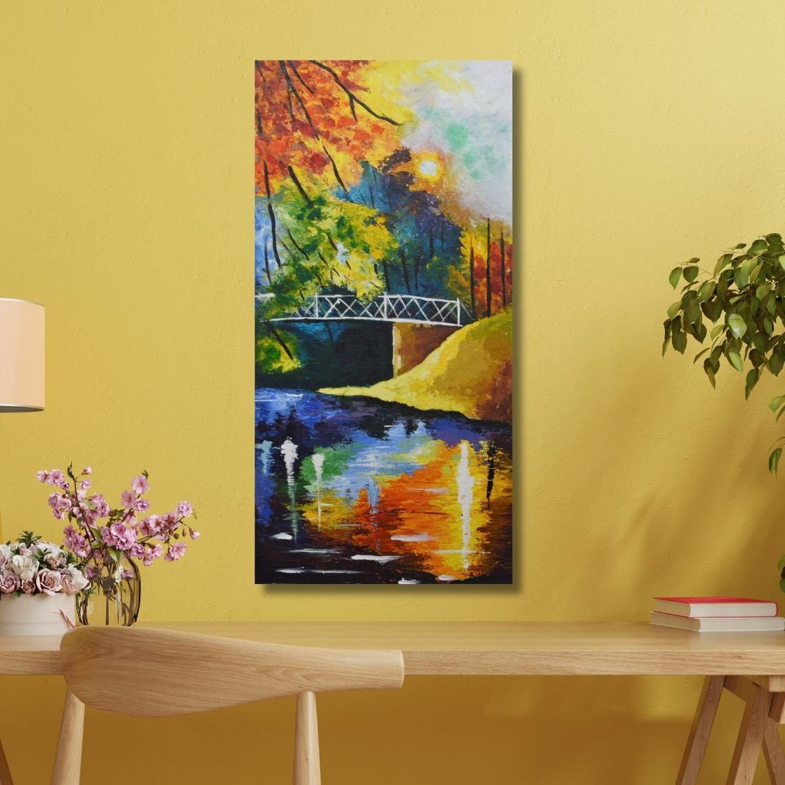 Colorful landscape with autumn foliage