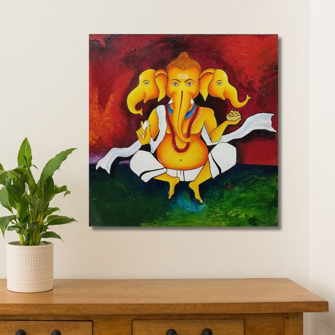 vibrant lord ganesha art