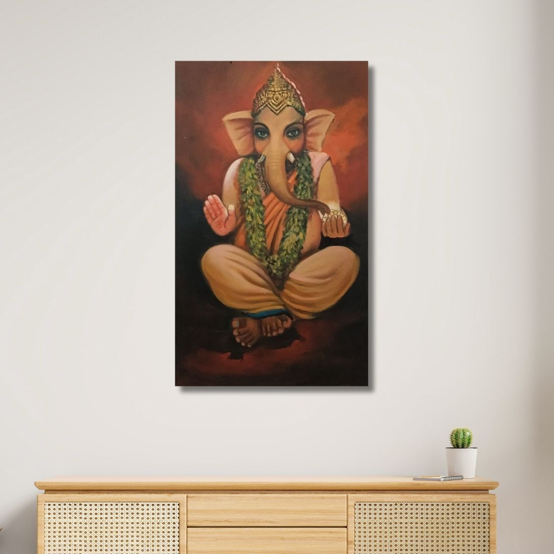 handmade ganpati canvas art