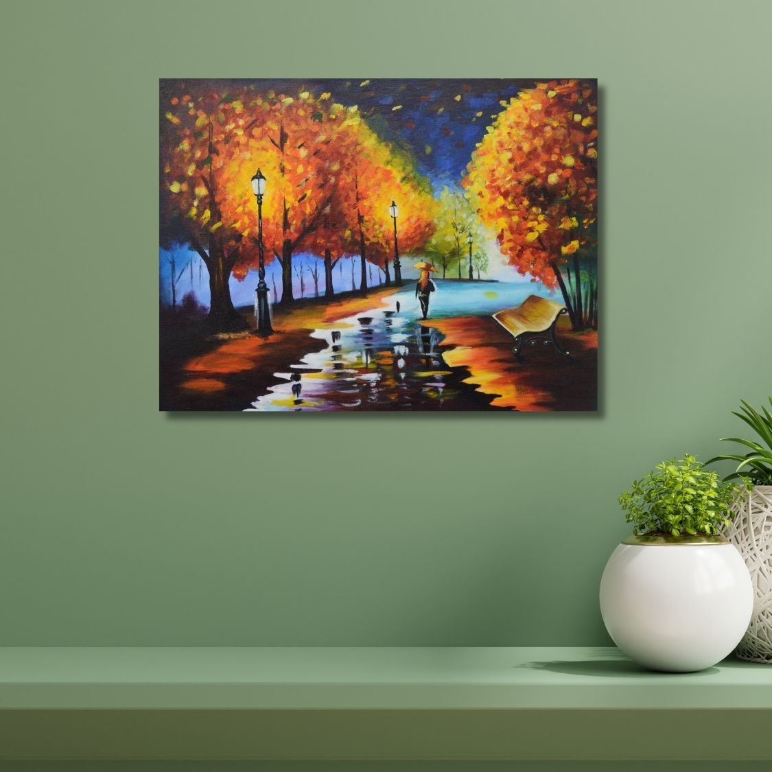 Vibrant fall trees painting