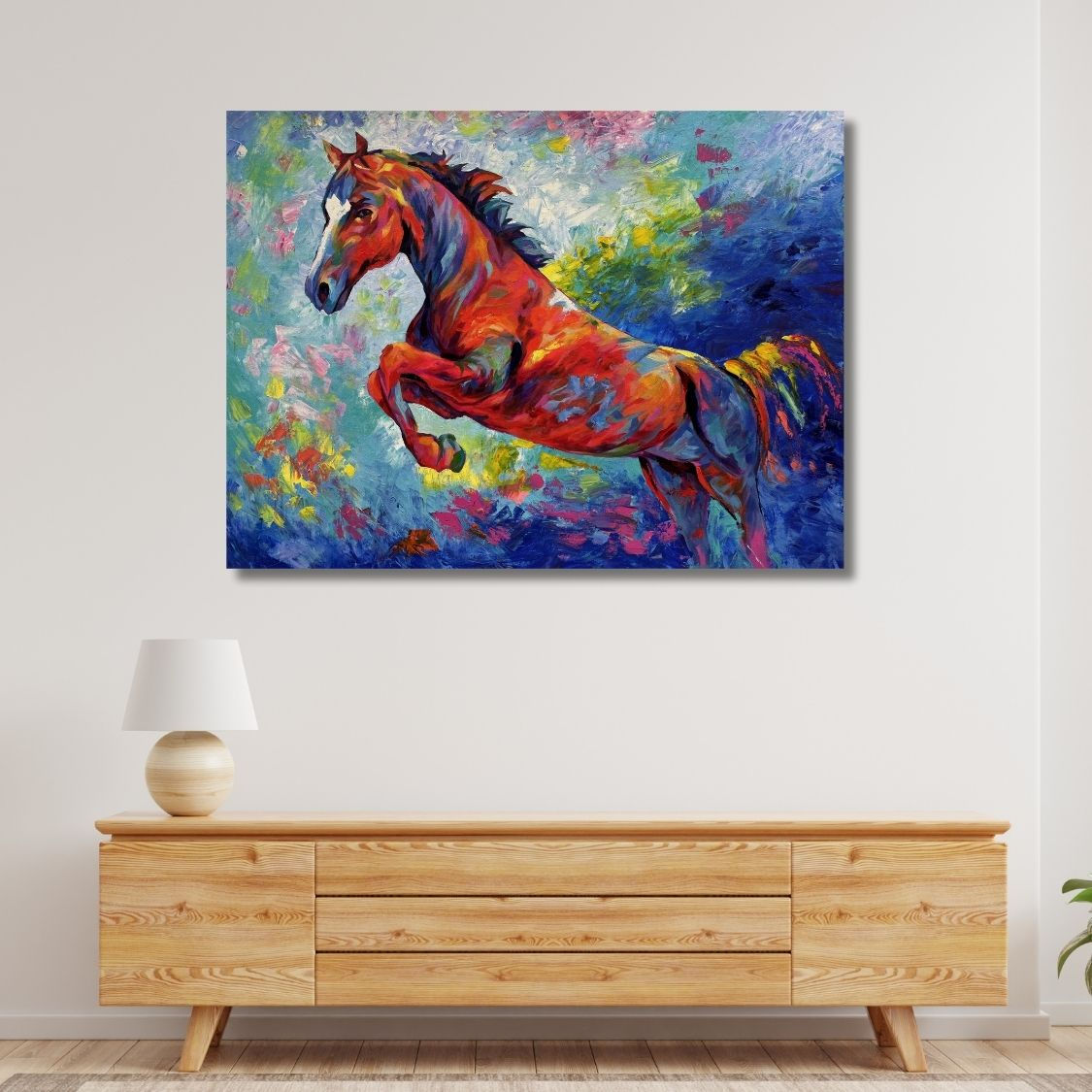 Artistic Colorful Horse Canvas