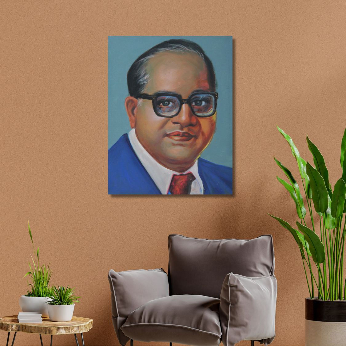 handmade painting of indian constitution maker