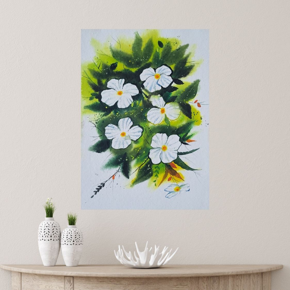 watercolor painting floral design