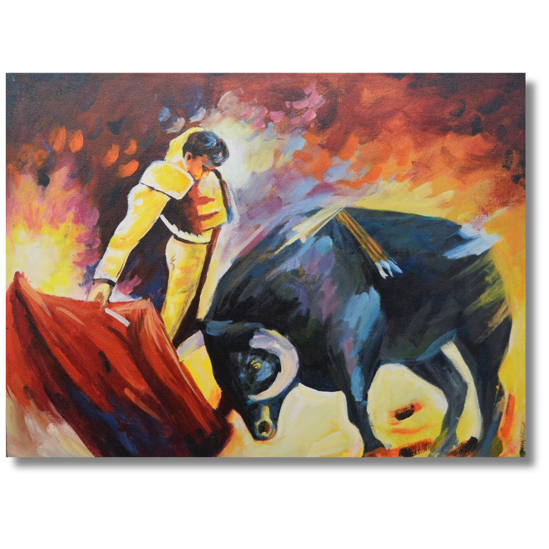 bullfighting canvas painting