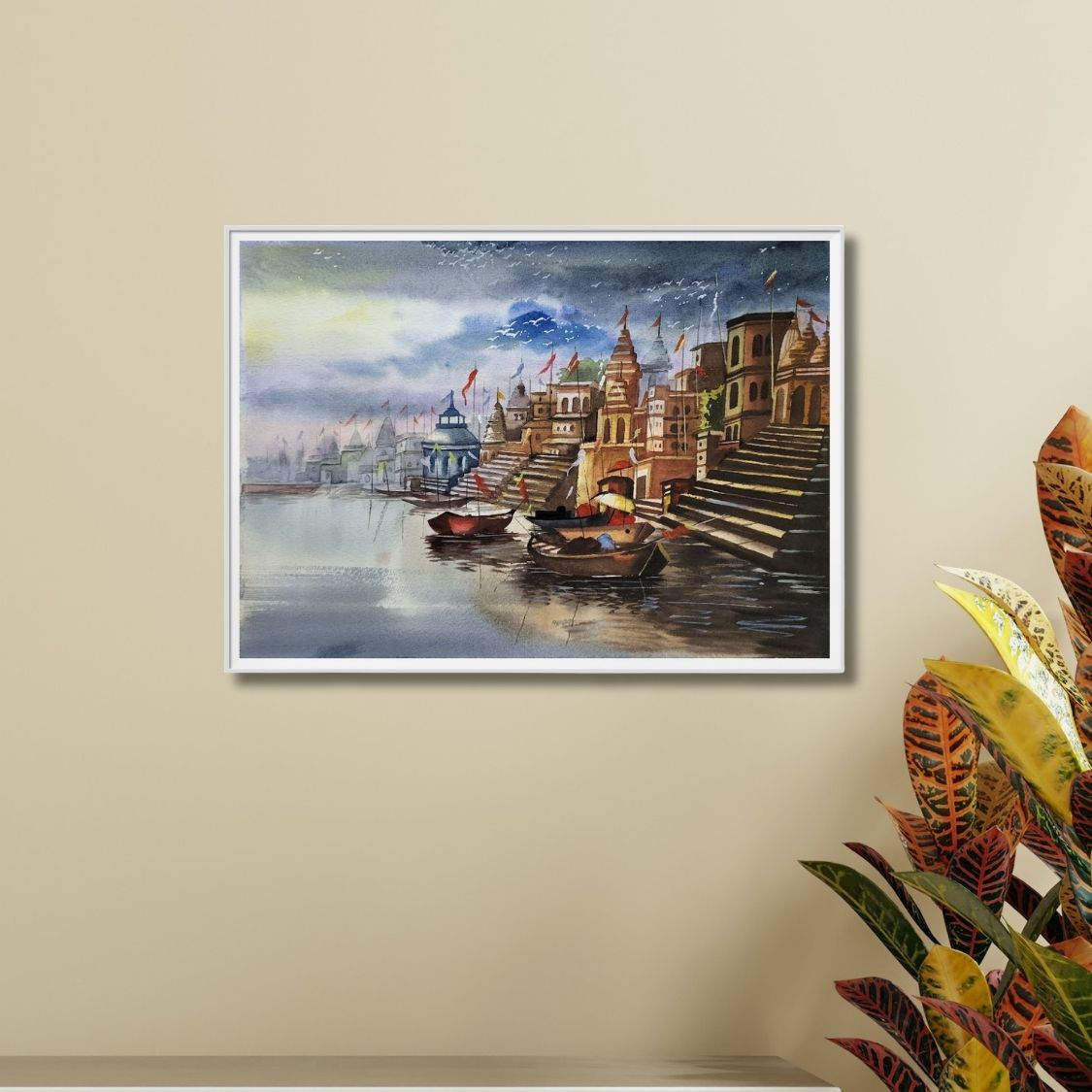 holy city watercolor artwork handmade