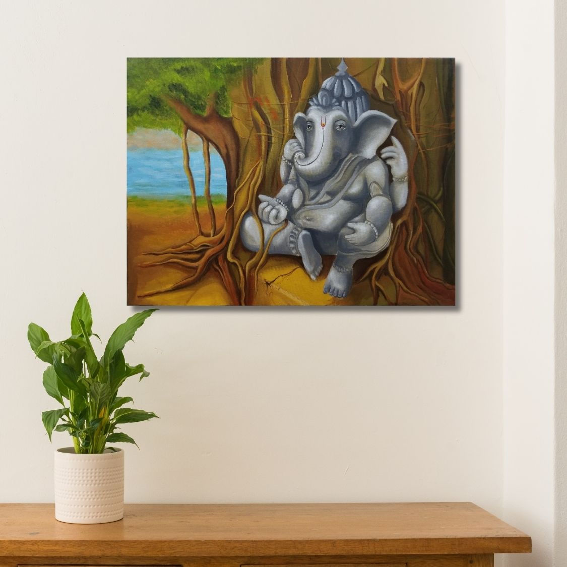 nature inspired ganpati painting