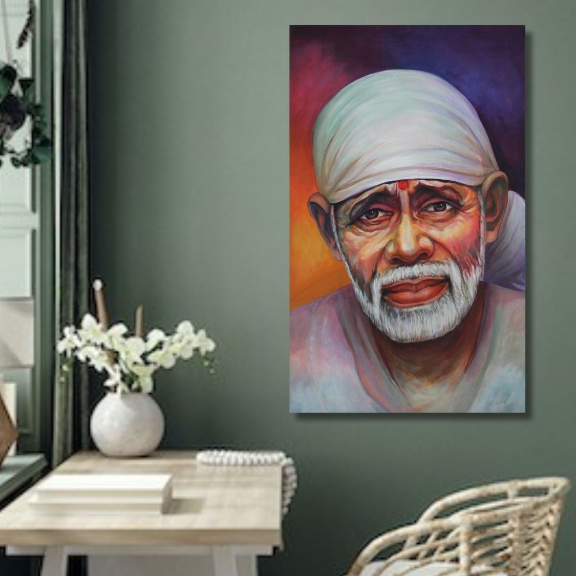 Divine Sai Baba Painting