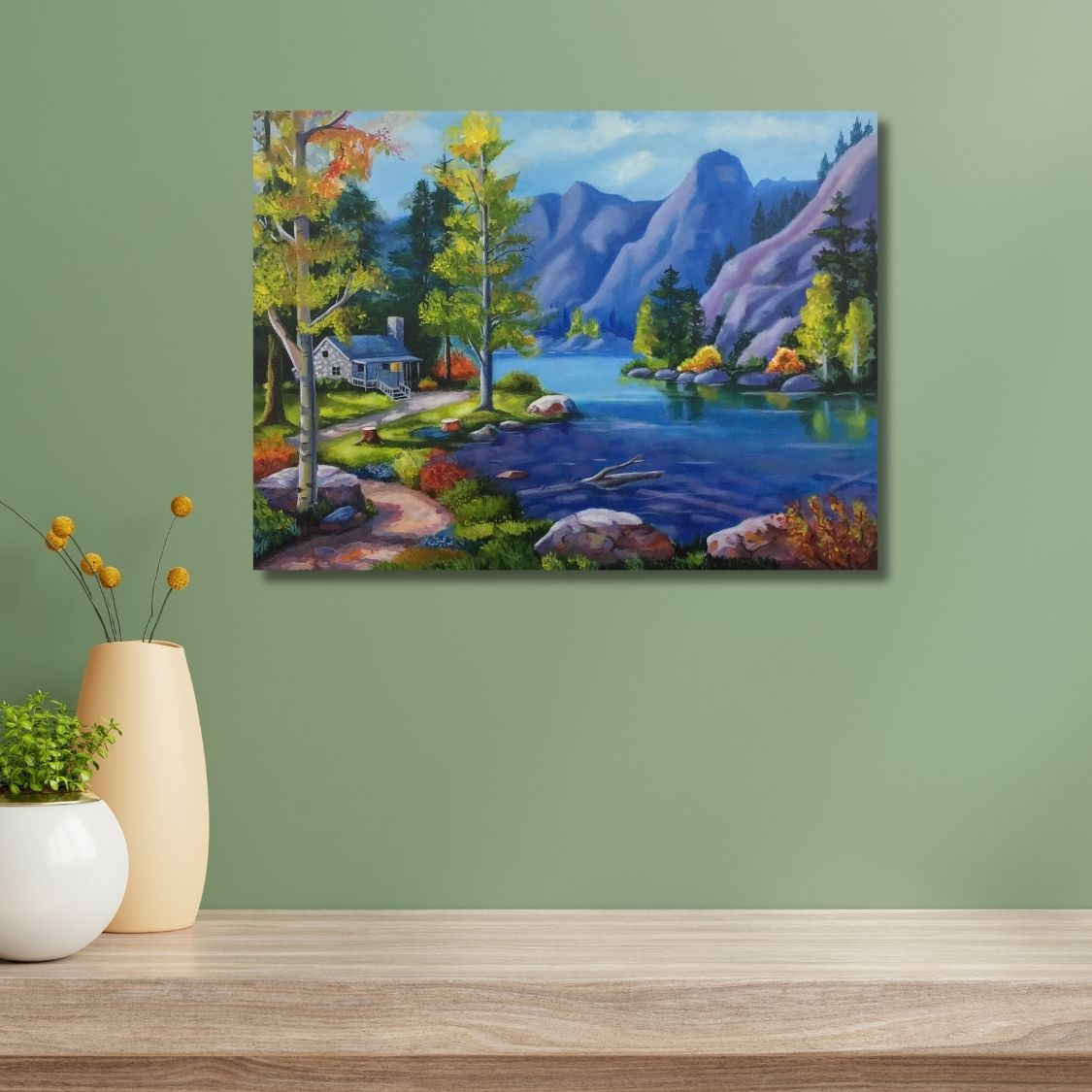 Acrylic River Canvas Painting