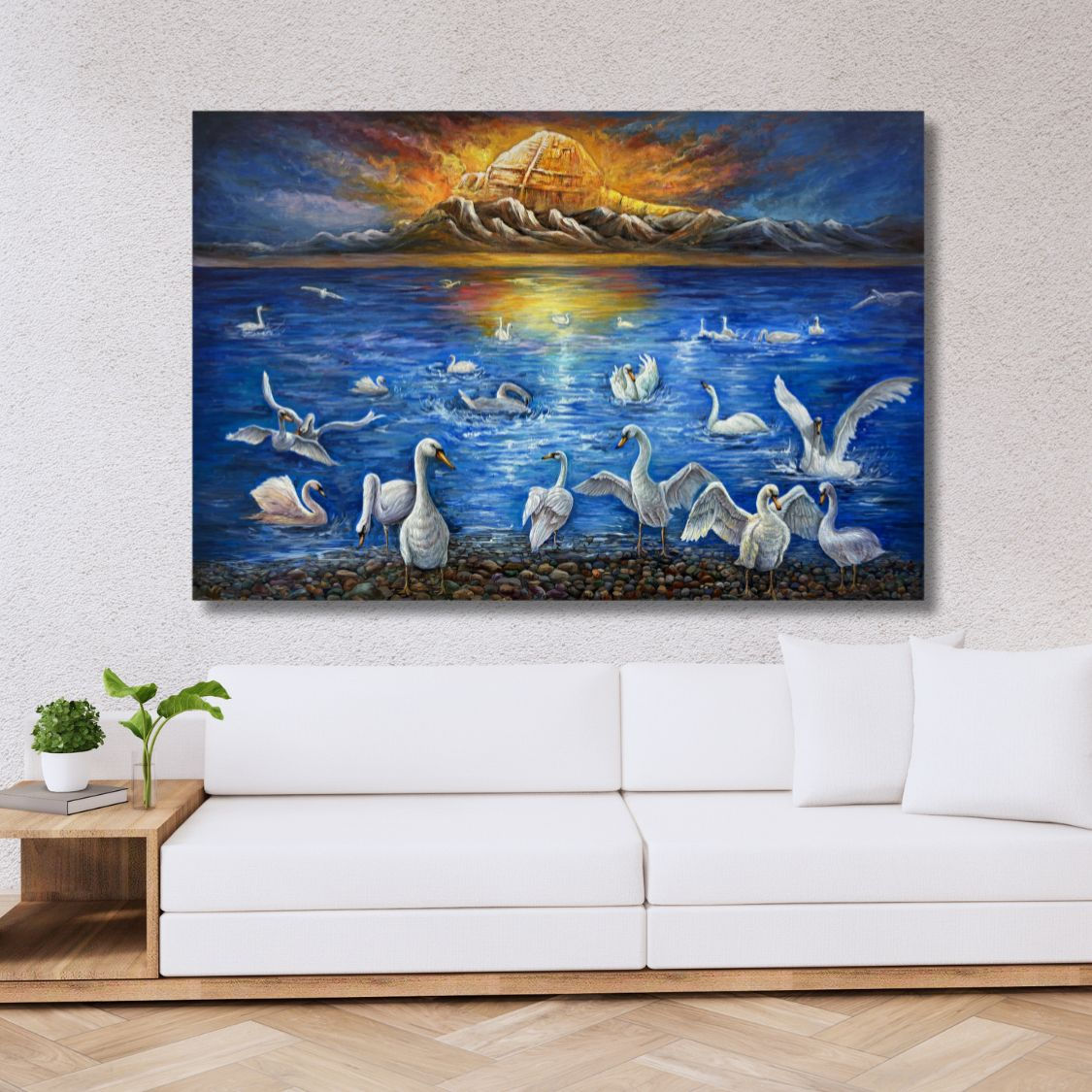 Spiritual Lake Mansarovar Painting