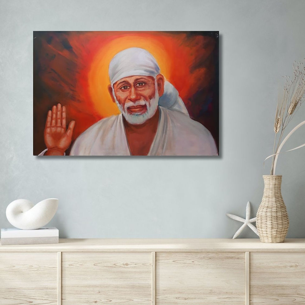 Handmade Sai Baba Canvas Art