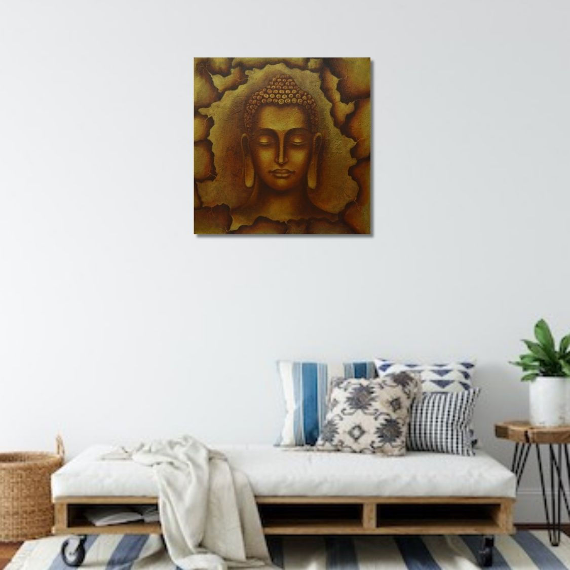 Textured Acrylic Buddha Painting