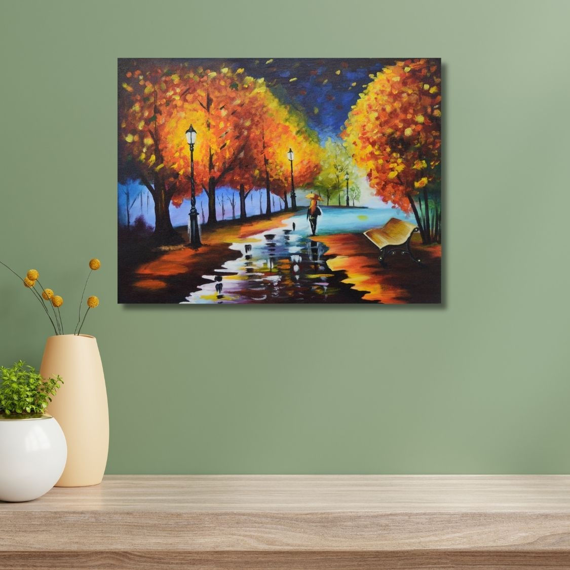 Peaceful park path painting
