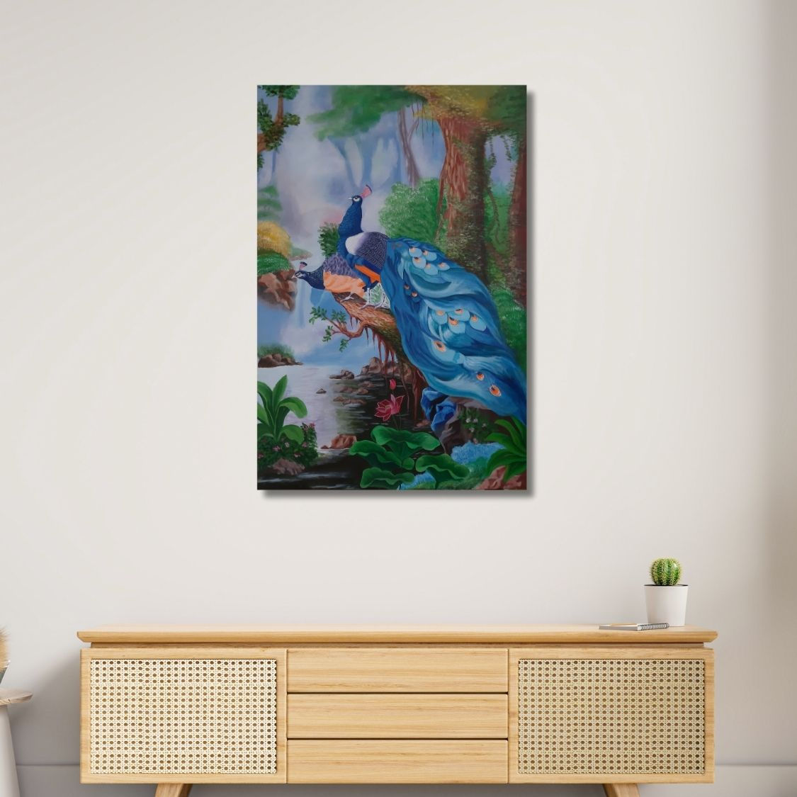 Handmade Acrylic Peacock Art