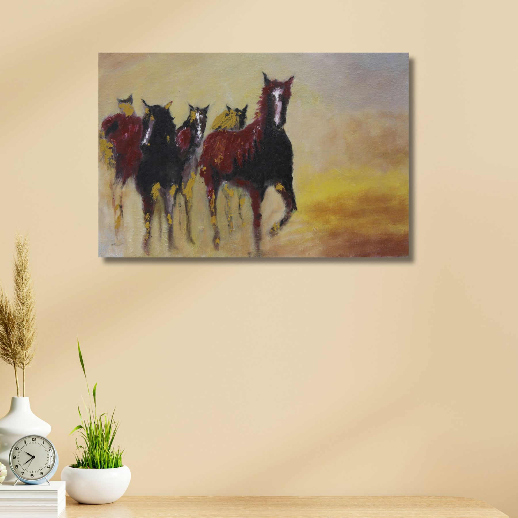 Abstract Horse Canvas Painting