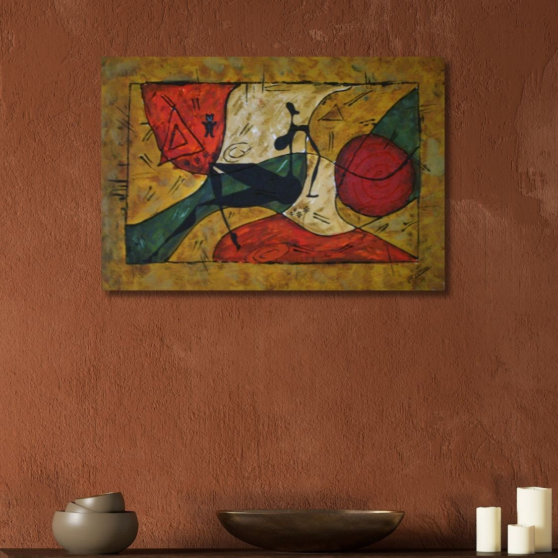 Bold Abstract Acrylic Women Artwork