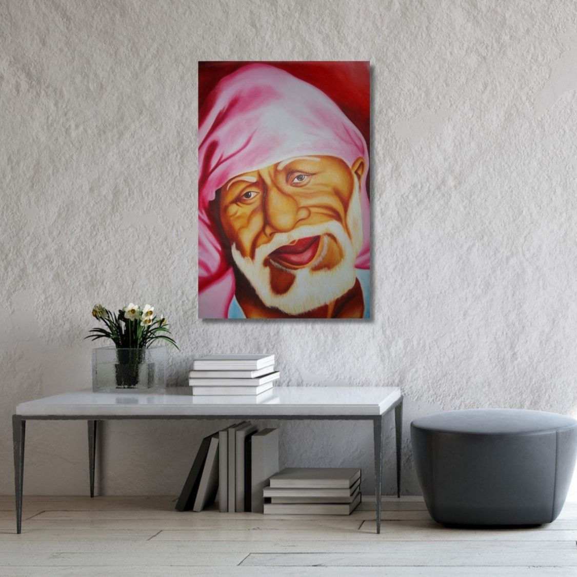 Vibrant Sai Baba Portrait