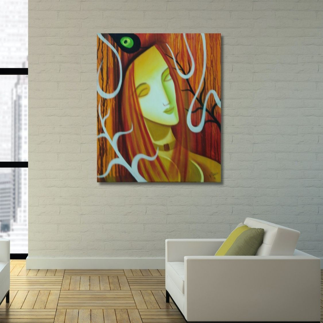 Acrylic Painting of Woman Face