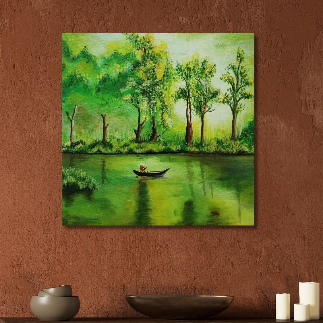 Vibrant Green River Scene