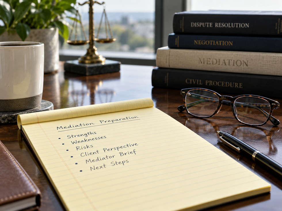 Prepare for mediation like a lawyer prepares for a trial.