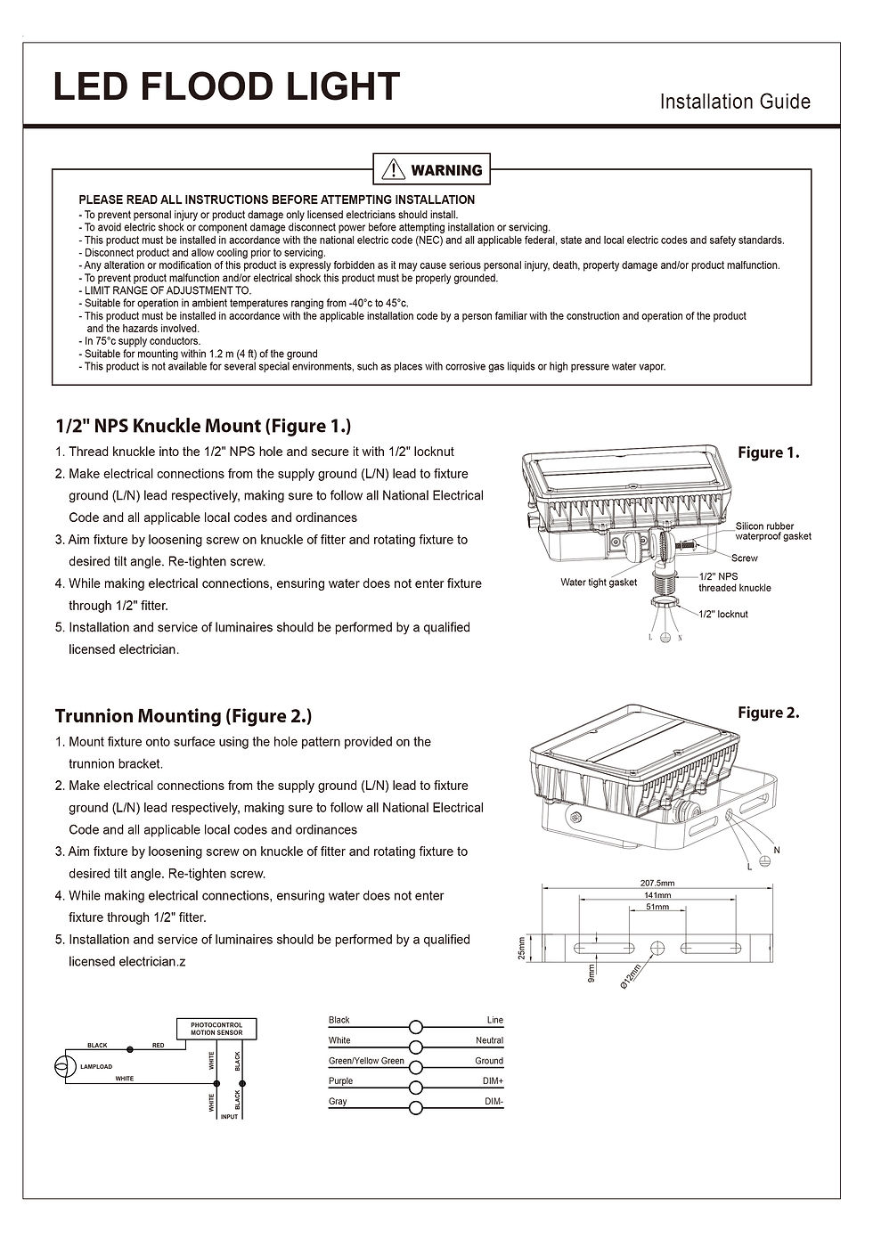 Thumbnail: Outdoor Floodlight with Trunnion 15W 27W 5000K 1P65 LED Wall Lighting Fixture