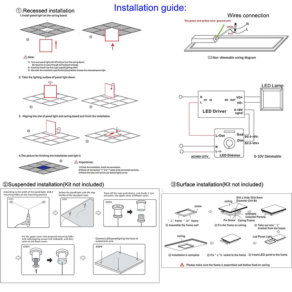 Thumbnail: 2x4 LED Drop Ceiling Lights 50W 72W 4000K 5000K Dimmable Edge-lit Panel Light