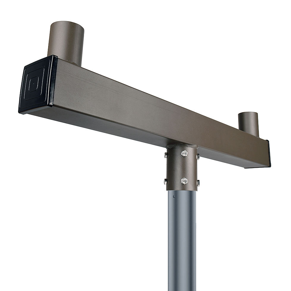 Thumbnail: Low Profile Double Bullhorn Round Pole Mount Bracket with 2 2-3/8" Tenons
