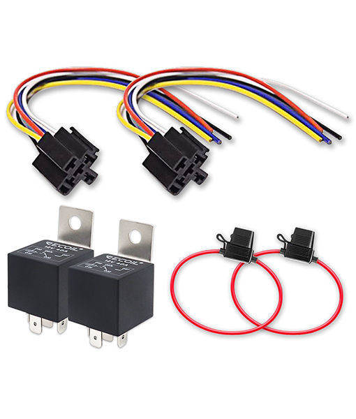 Recoil RL3040-K2 12V 5-Pin SPDT Relay Kit 40A/30A (2 Pcs)