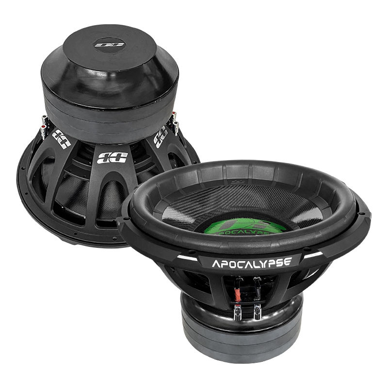 Deaf Bonce Apocalypse DB-4518R D2 18-inch car subwoofer, front and rear view