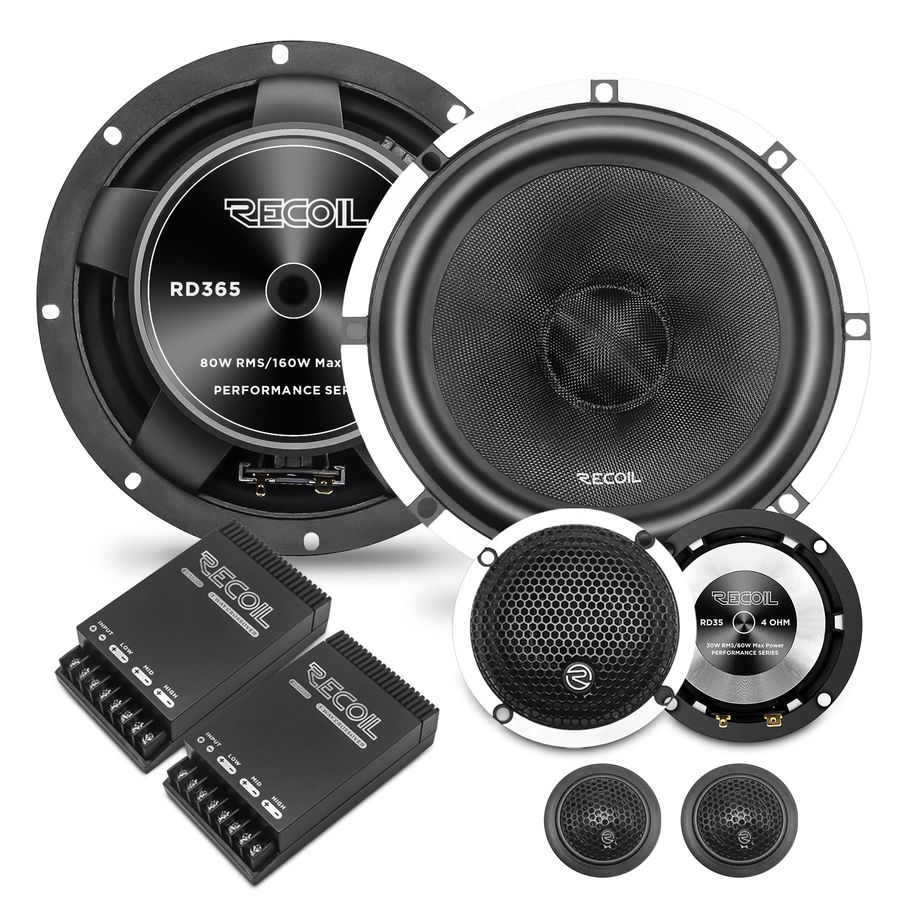 Recoil RD365 Echo Pro 6.5 Inch 3-Way Component Speakers 160W