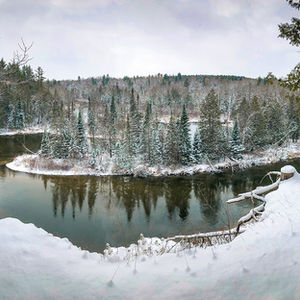 Winter Over the Manistee River, Manistee National Forest, Michigan