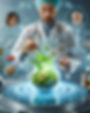 indian man with plants in laboratory