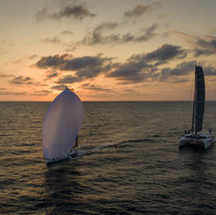 UN TRIMARAN, UN CATAMARAN ET UNE FLOTTE DE MONOTYPES
