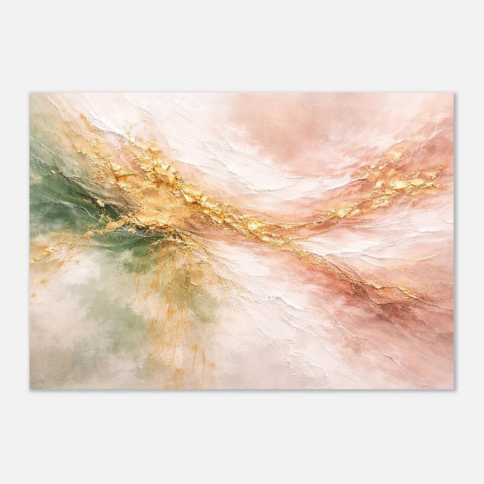 Miniatyrbilde: Blooming Garden - Print on Fine Art Poster with a Dark Wood Frame.