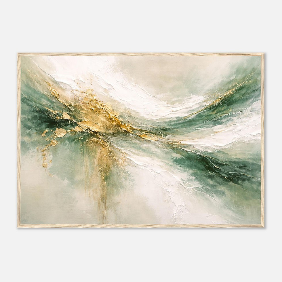 Miniatyrbilde: Green Horizon - Print on Fine Art Poster with a Wood Frame.