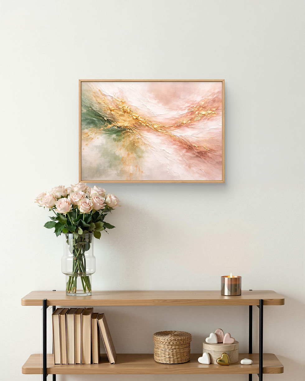 Miniatyrbilde: Blooming Garden - Print on Fine Art Poster with a Wood Frame.