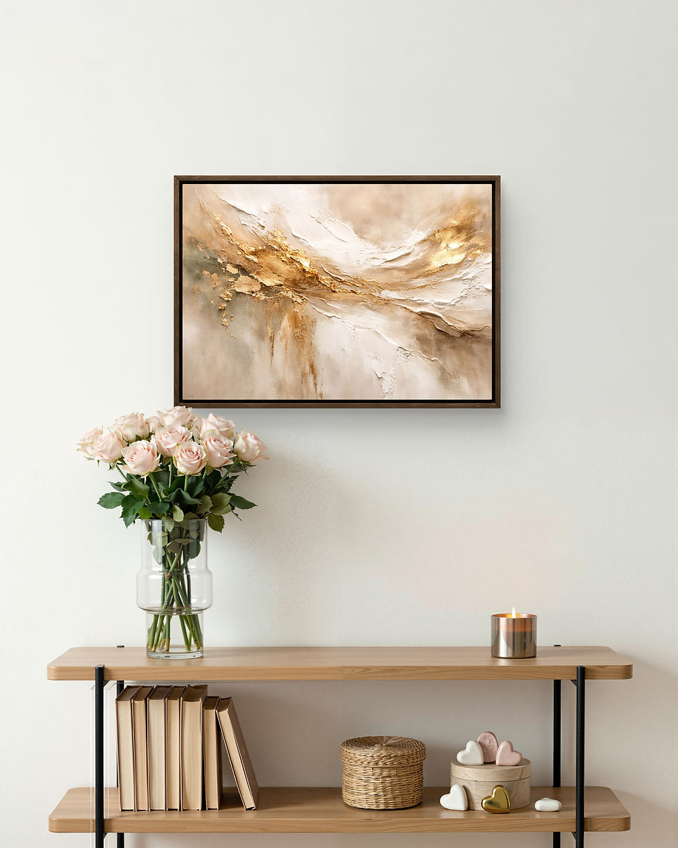 Golden Drift - Print on Canvas with a Dark Wood Frame.