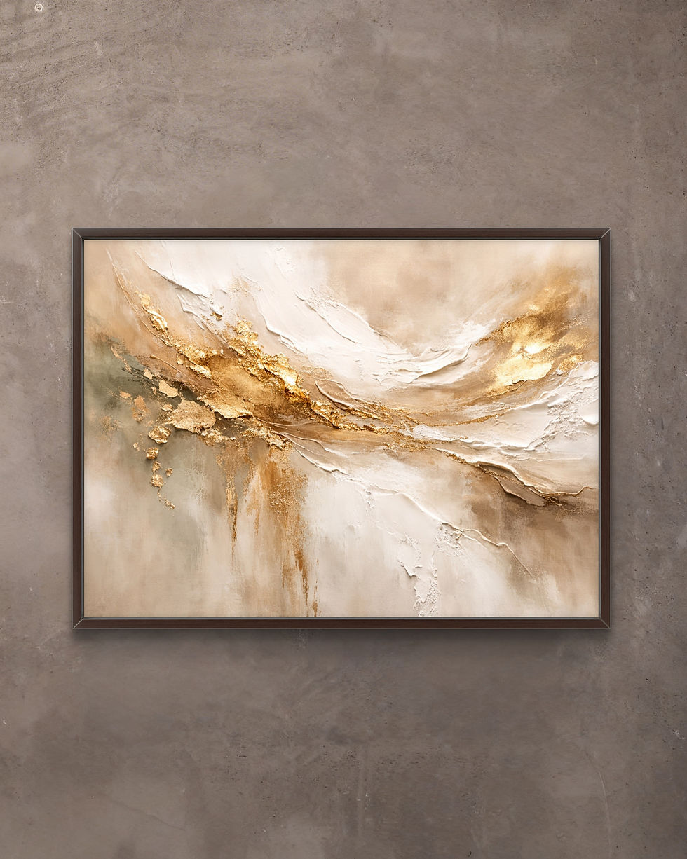 Golden Drift - Print on Fine Art Poster with a Dark Wood Frame.