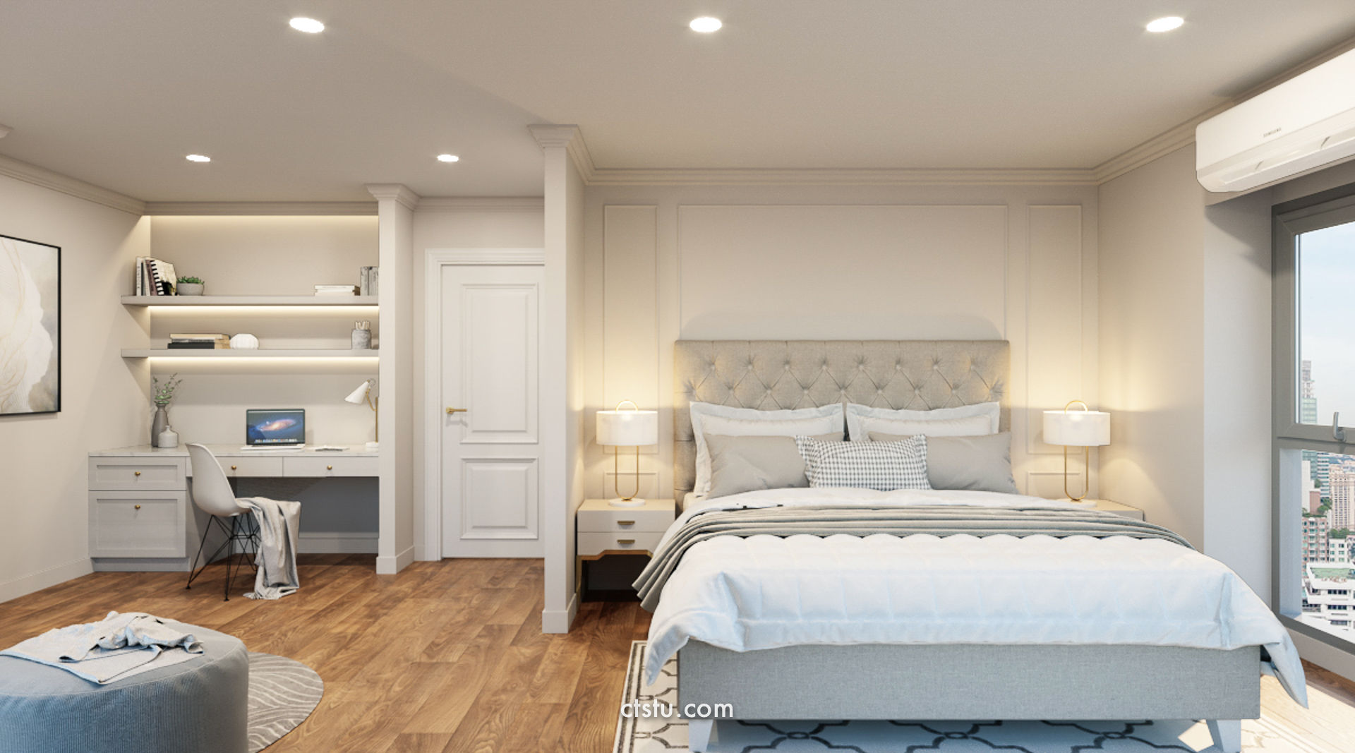 ออกแบบห้องนอนรีโนเวทคอนโด Silom Suite สีลม กรุงเทพ 
