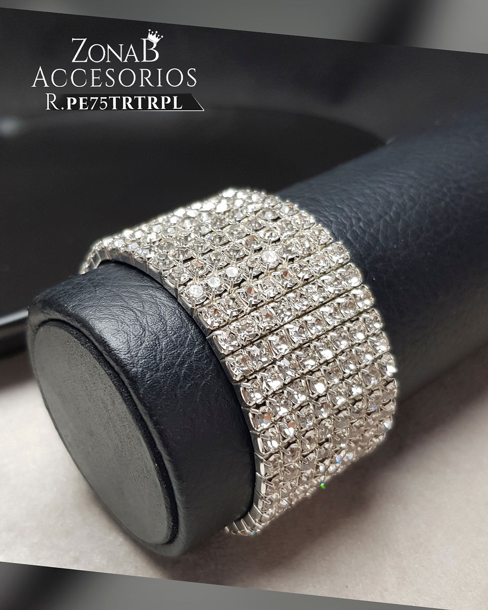 Miniatura: Pulsera Elegante Strass 8 Plateado R.PE75TRTRPL